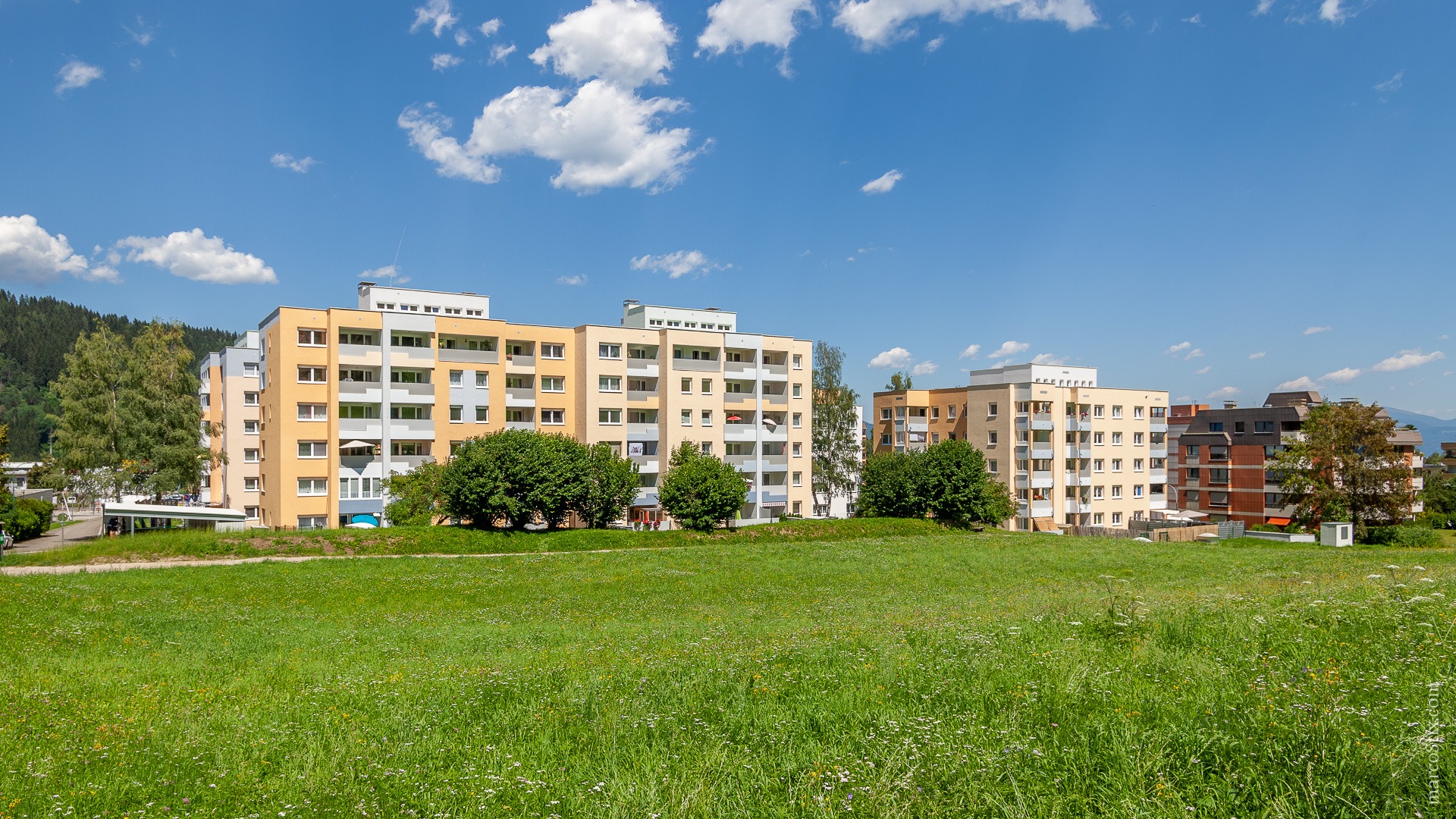 Panoramaansicht des Wohnparks Zirbenblick in Judenburg