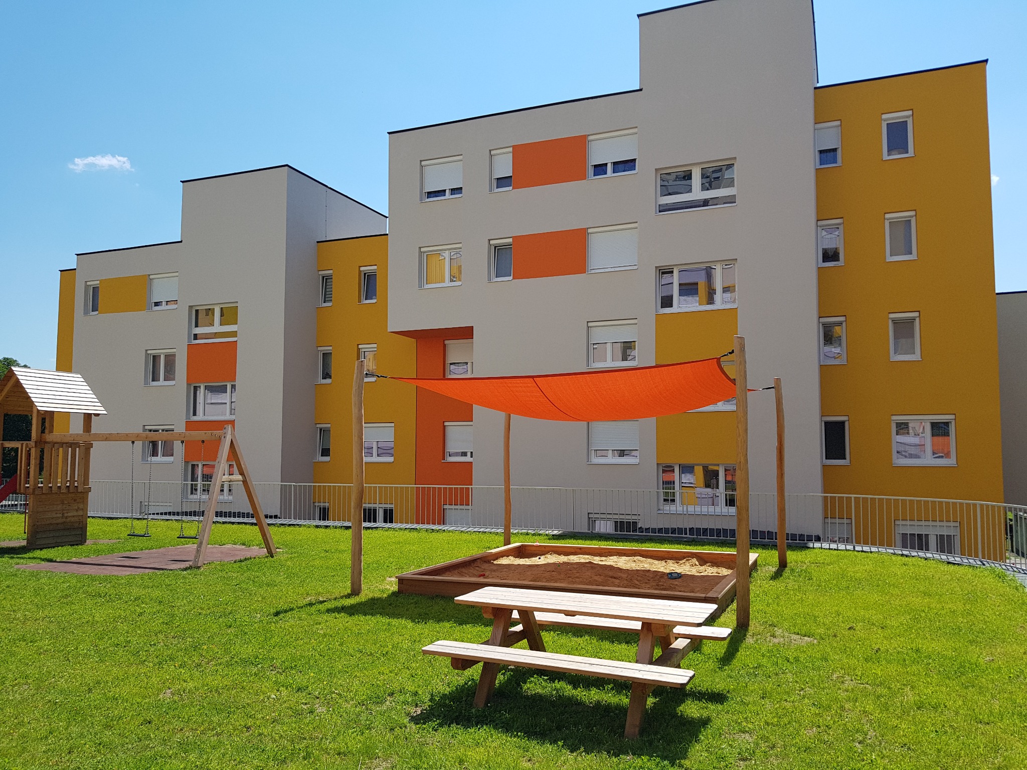 Spiel- und Grünbereich im Wohnpark Sandgasse